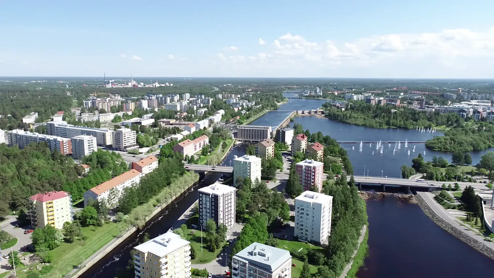 Ilmakuva Oulun kerrostaloalueesta
